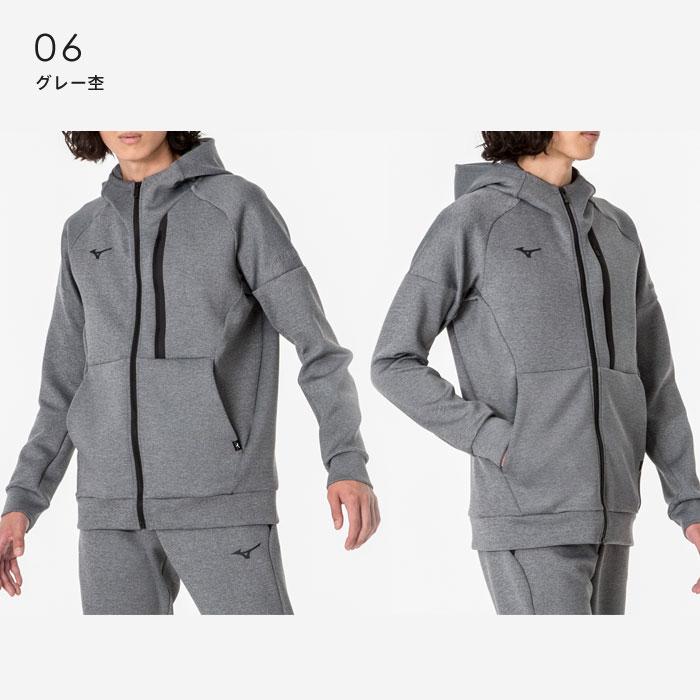 MIZUNO トレーニングウェア フード付きジャケット 32MCA050 グレー ストレッチスウェットフーディ|32MCA050|ミズノトレーニング