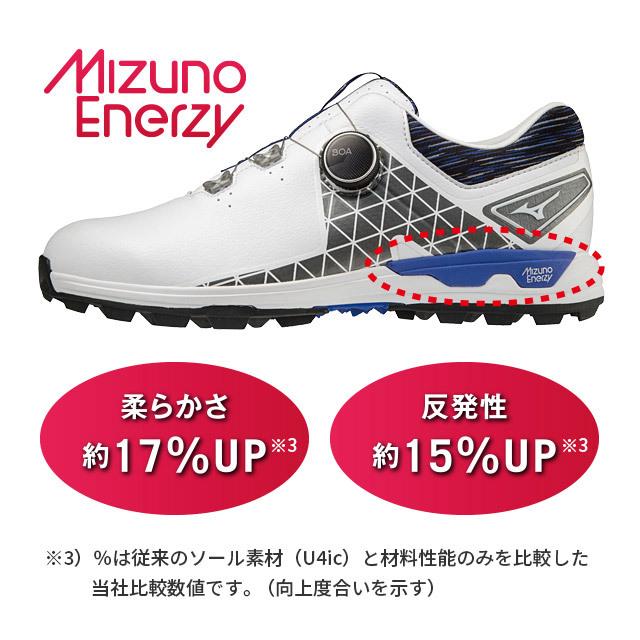 【ミズノ】未使用ウェーブハザード ゴルフシューズ BOA スパイクレス ホワイト ミズノ ウエーブ ハザード WG BOA 51GM2375 (ゴルフシューズ