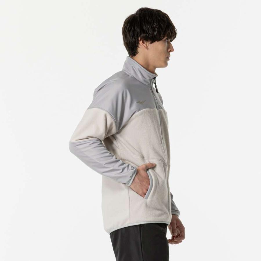 【新品未使用】Mizuno ホワイト ジップアップジャケット　ストレッチフリース MIZUNO（ミズノ） 送料無料 フリースジャケット メンズ 男女兼用 撥水