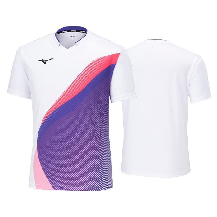 Mizuno シャツセット ホワイト ネイビー レッド MIZUNO（ミズノ） 送料無料 ゲームシャツ＆パンツ 上下 メンズ 男女
