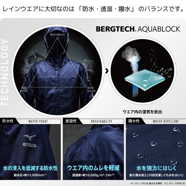 送料無料 ミズノ レインウエア ベルグテック アクアブロック B2JE0A01 耐水性 透湿性 撥水性 レインジャケット｜matsuspo｜09