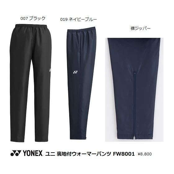 YONEX ブラックウォーマーパンツ　新品未使用 YONEX（ヨネックス） ウィンドブレーカー パンツ 80088 ユニ裏地付き