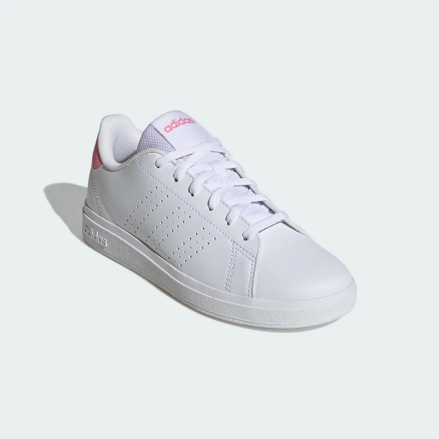 adidas（アディダス） ADVANCOURT BASE 2.0 J 白×ピンク スニーカー