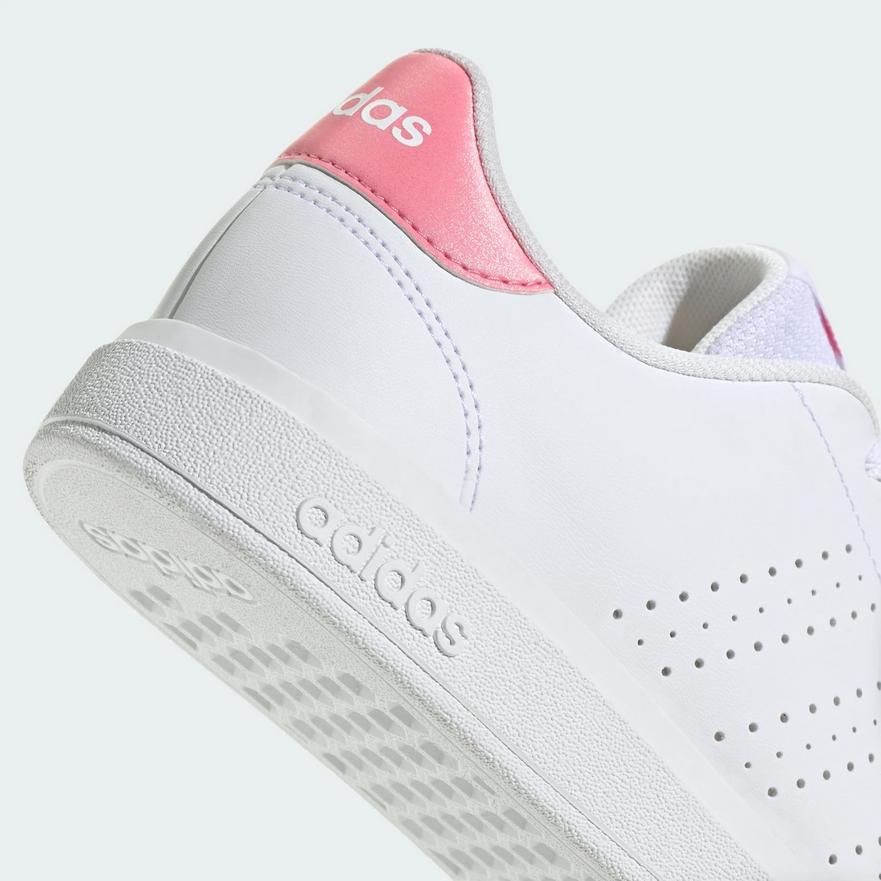 adidas（アディダス） ADVANCOURT BASE 2.0 J 白×ピンク スニーカー