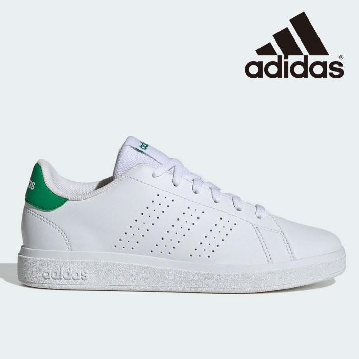 adidas（アディダス） ADVANCOURT BASE 2.0 J 白×緑 スニーカー