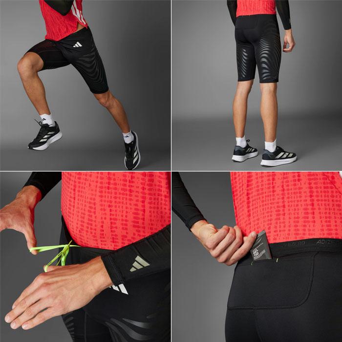 アディゼロ コントロール ランニングショートレギンス ランニングタイツL adidas（アディダス） 【メール便可】アディダス アディゼロ