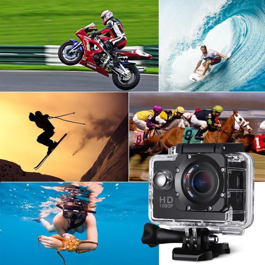 アクションカメラ ミニ DVスポーツカメラ HDMI GoPro 4K 高画質 アウトドア 1600万画素 スポーツ WIFI搭載 車載 1080P マウント バイク用小型カメラ 30M防水｜matsustore｜03