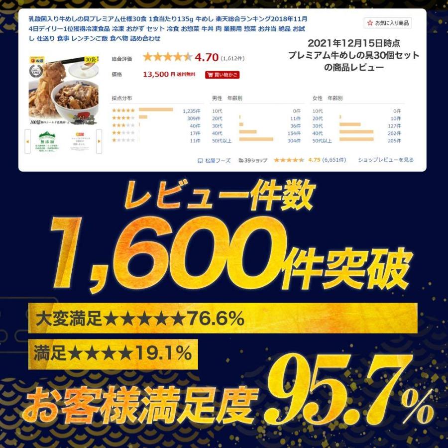 (メーカー希望小売価格18000円→6780円) 牛丼 牛丼の具 松屋 乳酸菌入り牛めし30食（プレミアム仕様） 牛肉 肉 絶品 簡単調理 仕送り 業務用 食品 お弁当 非常食 | 松屋 | 07
