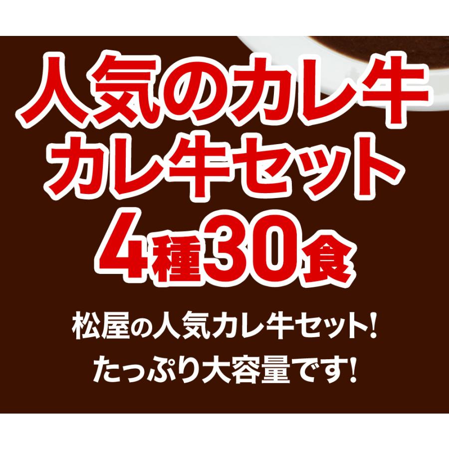 (メーカー希望小売価格14250円→6280円) 牛丼 牛丼の具 松屋人気のカレーと牛めしのカレ牛3種30品セット【送料無料】　時短 手軽 おつまみ 受験食品 食品 まつや｜matsuyafoods｜05