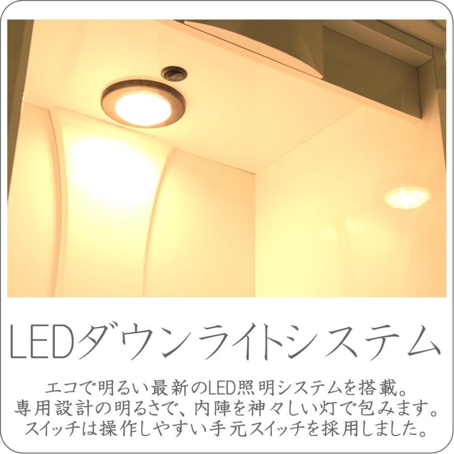 仏壇 神棚の松山神仏具店 ミニ仏壇 白い モダン ピュア 18号 鏡面 LED
