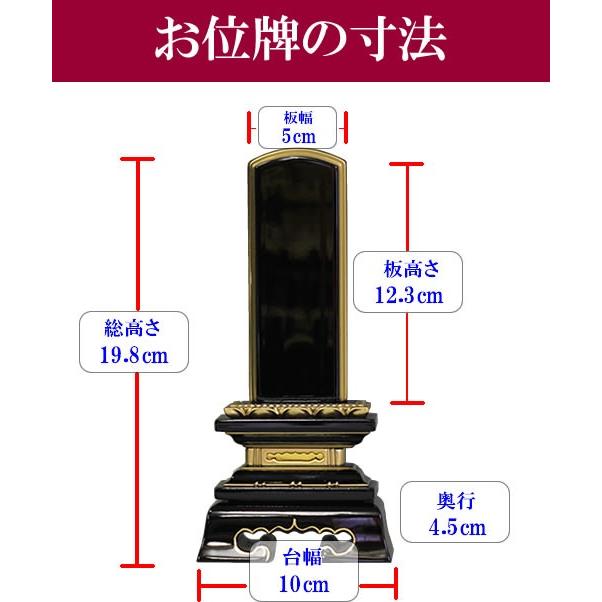 位牌 蓮付春日 4.0寸 塗位牌 板位牌 文字入れ 送料無料 文字入れ無料 ミニ仏壇に_7