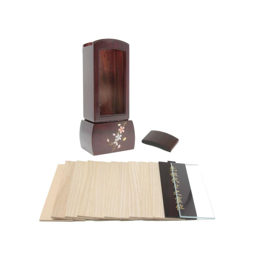 位牌 繰り出し位牌 そよか 蒔絵入り 桜 5.0寸 回位牌 モダン