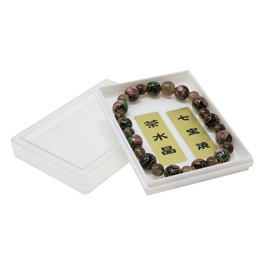 腕輪数珠 七宝焼(黒) 茶水晶 ブレスレット 全宗派対応 京念誦