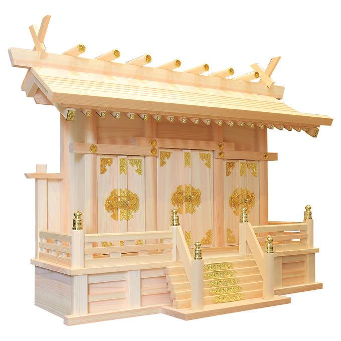 仏壇 神棚の松山神仏具店 神棚 神具セット付き 日本製 迫力の中サイズ