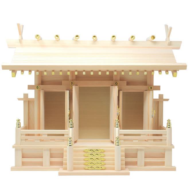 仏壇 神棚の松山神仏具店 神棚 神具セット付き 日本製 迫力の中サイズ