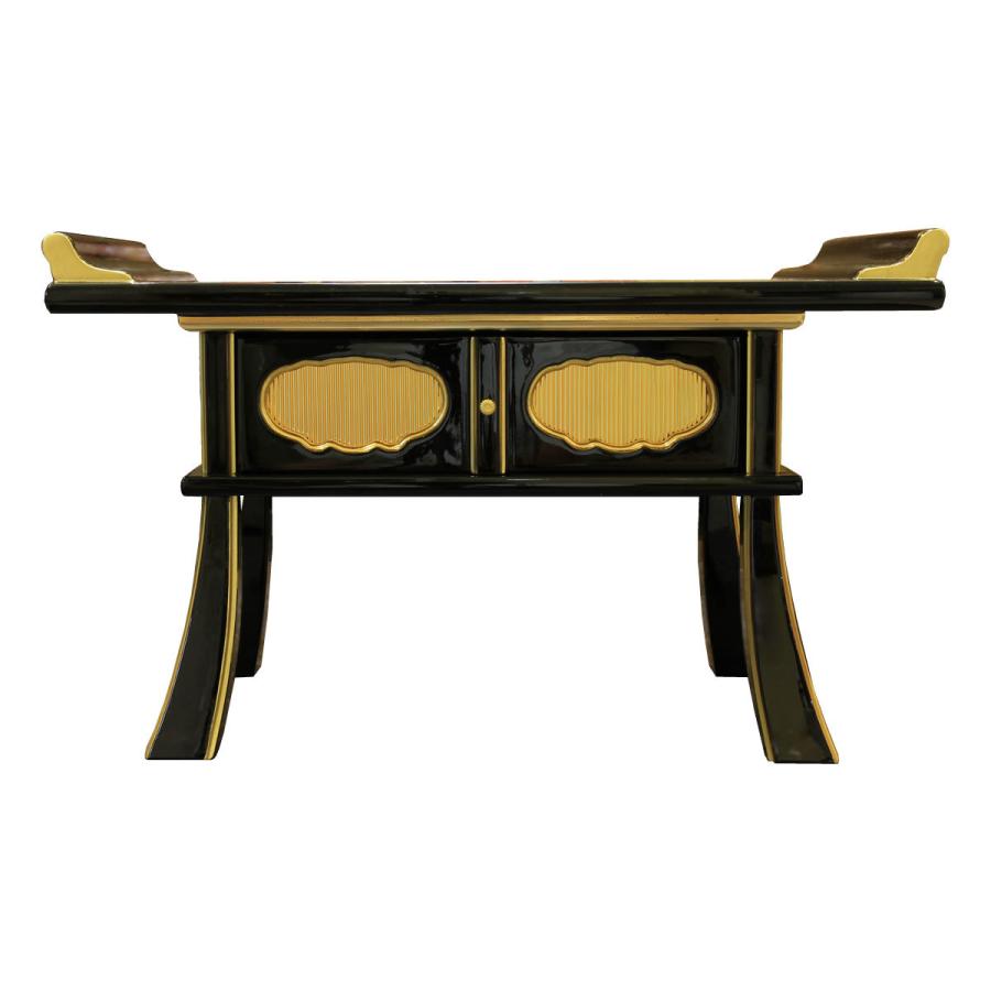 仏壇 神棚の松山神仏具店 経机 お供え机 18号 面金 漆 金箔 仏壇用机