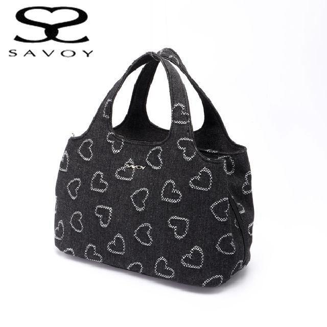 SAVOY（サボイ） レディースバッグ デニムハート柄手提げ プレゼント