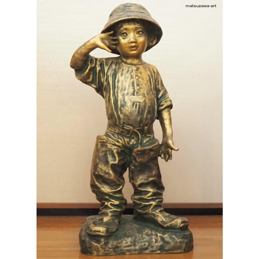 巨匠北村西望将軍の孫ブロンズ像1969年飾り台付銘 オブジェ 置物
