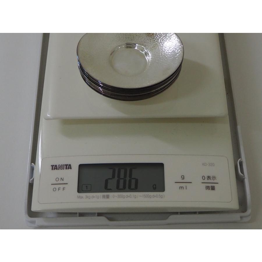 新品 純銀製 鎚目打茶托 小判形 秀峰作 10客組 1客約29g 全重量