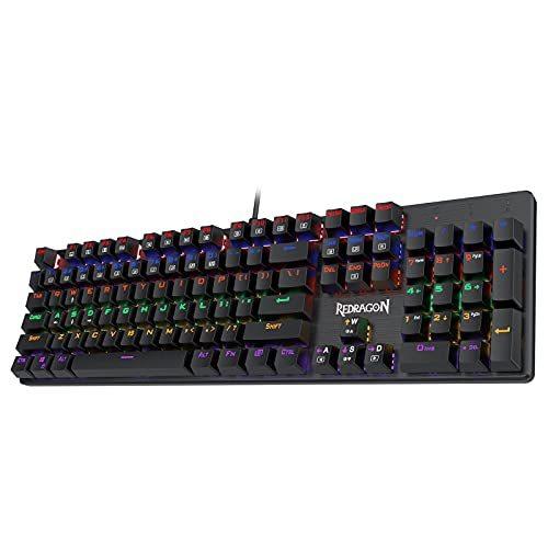 新しい季節 Gaming Rainbow Valheim K608 Redragon Keyboard, Key Mechanical NKRO Keys 104 キーボード
