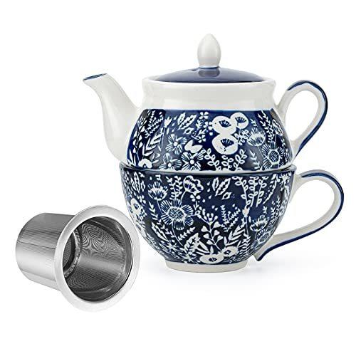 若者の大愛商品 Teatime Taimei Ceramic Cup, and Infuser with Teapot 15-oz Set, One for Tea ティーポット