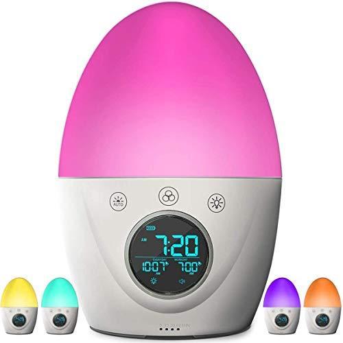 Fivehome 子供用目覚まし時計 子供用スリープトレーナー 7色 ウェイクアップライト ナイトライト スマホ タブレット パソコン 7色 起床時に 子供を教える Ys 生活雑貨の店マシュー スリープタイマー