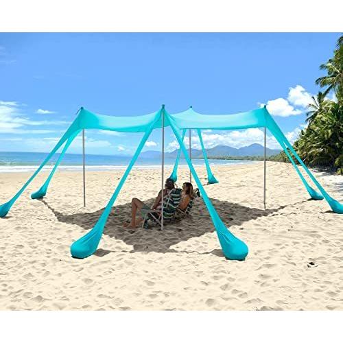 大人女性の Beach Canopy with 8 Sandbags, Upgrade Beach Canopy Tent Sun Shade UPF50+, 2 その他アレンジメント用品、資材