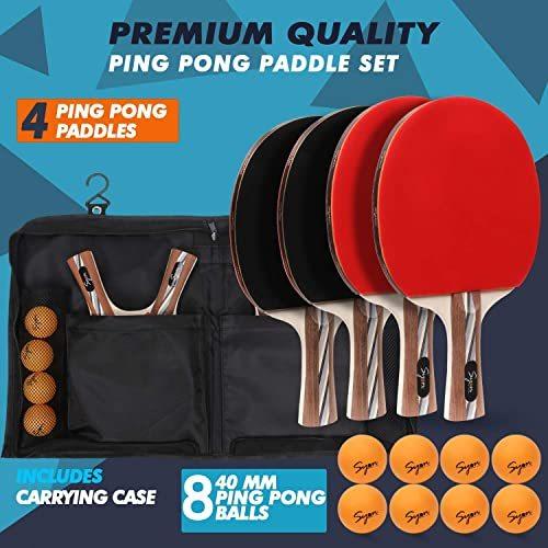 春の新作シューズ満載 Ping Pong Or Table Tennis Paddle Set Of 4 With 6 Professional Bal Wantannas Go Id