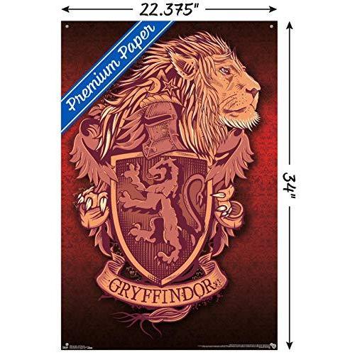高評価の贈り物 ウィザーディング ワールド ハリーポッター プッシュピン付き並行輸入品 ウォールポスター ライオンの紋章 グリフィンドール 映画ポスター Teambody Ir