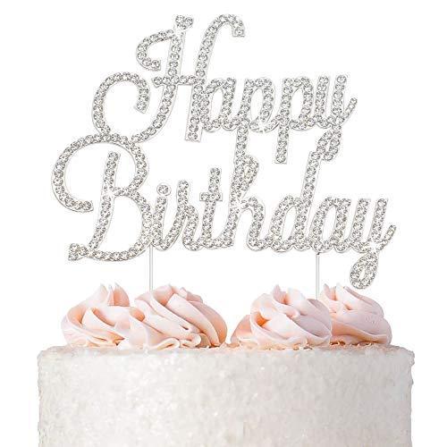 おトク情報がいっぱい！ Birthday Happy Cake Sp Party Birthday Happy - Metal Silver Premium - Topper 製菓用デコレーション