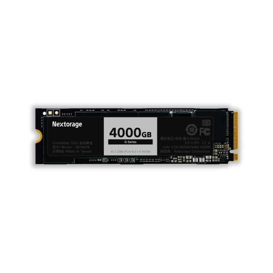 Nextorage 4TB 内蔵型ゲーミング SSD NVMe M.2 2280 PCIe Gen.4 (G-シリーズ) 。 読み取り最大7300MB/秒
