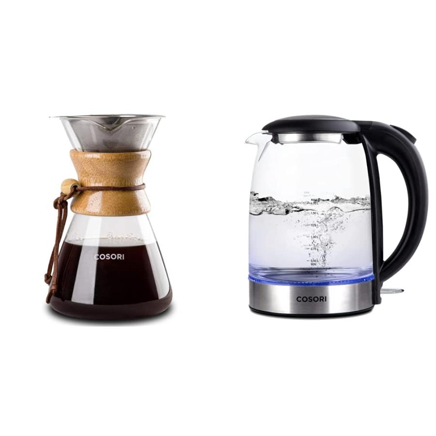 COSORI Pour Over Coffee Maker with Doublelayer Stainless Steel Filter