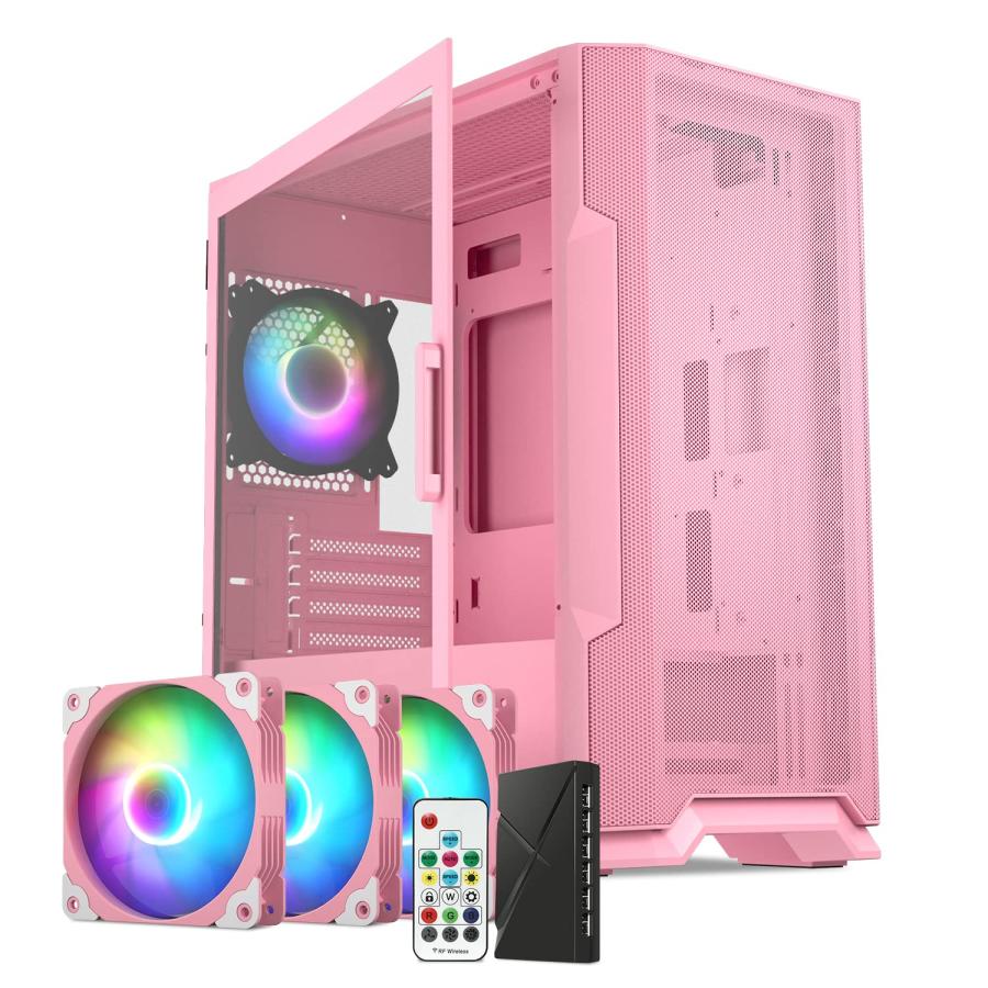 Vetroo M03 Compact Computer Case Micro ATX Mini ITX All Pink Gaming PC