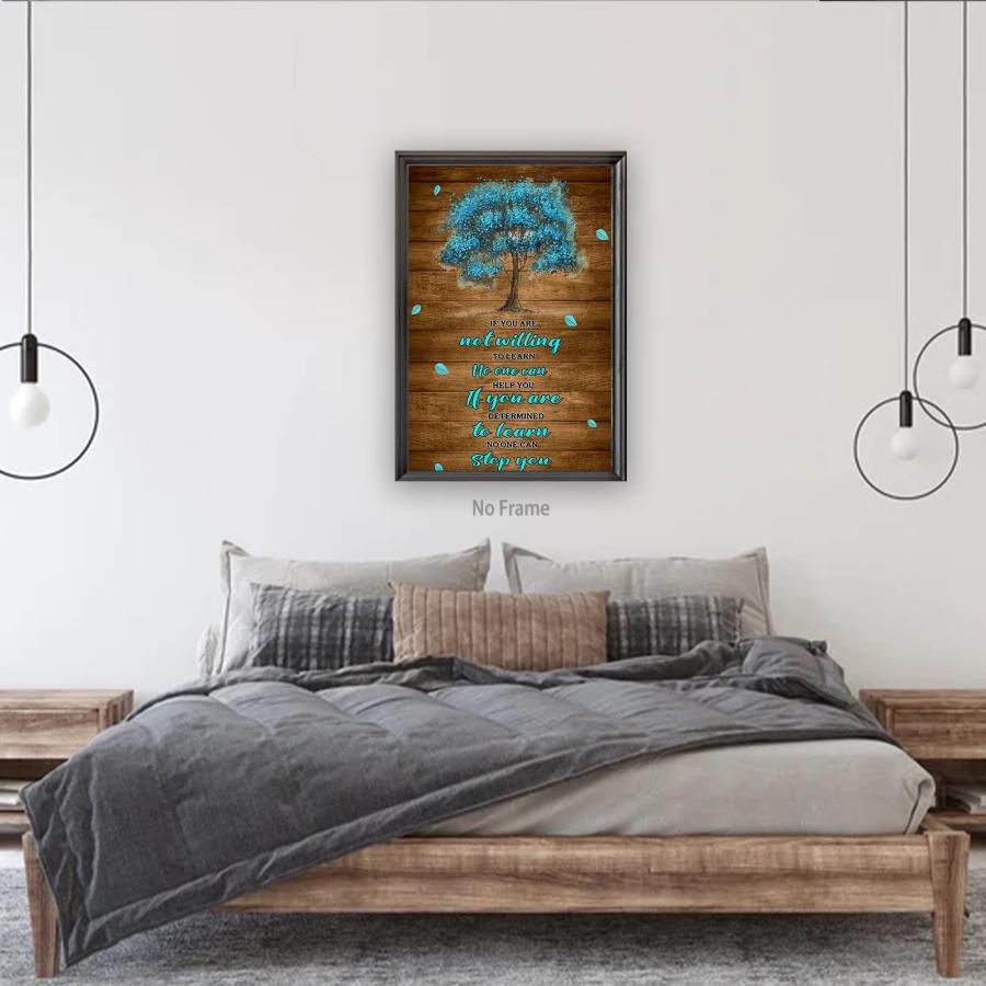 Motivational Tree Wall Art Office Tree Poster Rustic Office Picture Teamwork Wall Art For Office If You Are Not Willing To Learn... [並行輸入品]