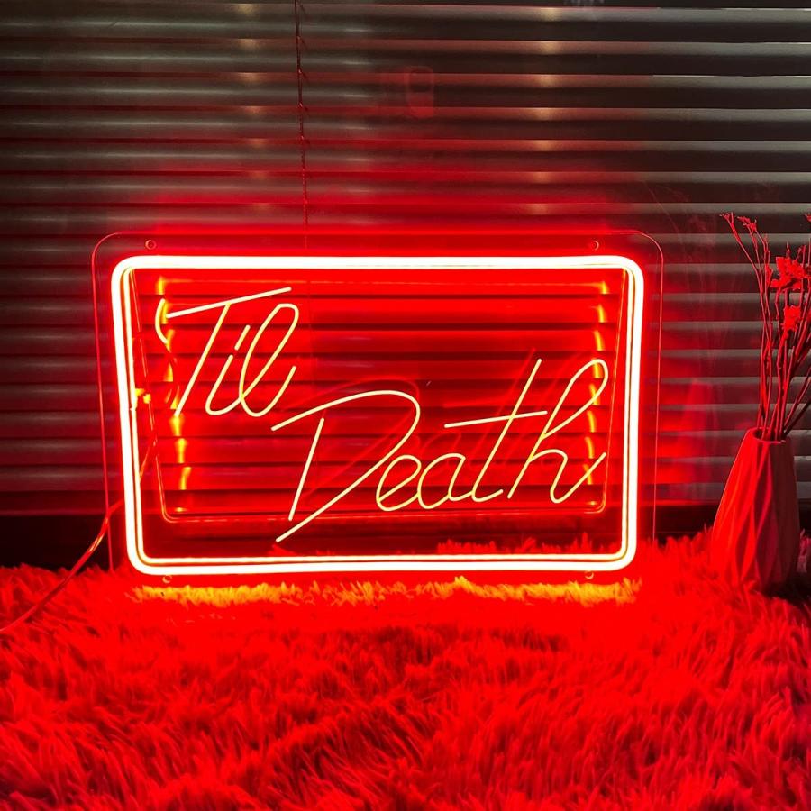 Neon　Sign　Til　Party　Carving　For　Flex　3D　Decor　Led　Wall　Wedding...2[並行輸入品]　Death　Signs　Neon　Design　Backdrop　Bedroom　Indoor　Art　Christmas