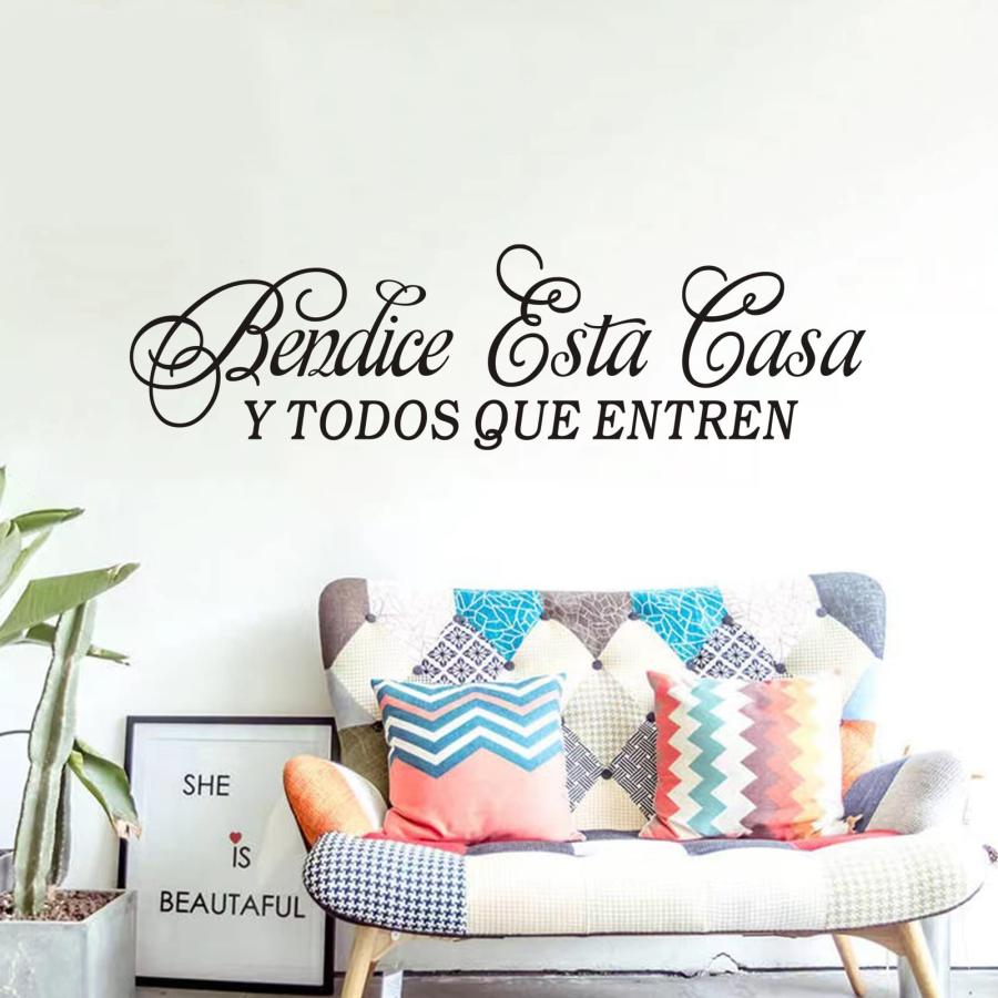 Vinilos Decorativos Para Pared, Wall Decals for Living Room, (Easy to Apply), Wall Stickers Vinyl Art Quotes Spanish Family... [並行輸入品]
