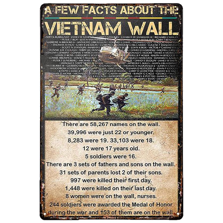 Veterans Day Decorations A Few Facts About The Vietnam Veteran Tin Sign for Backyard Garage Man Cave Shed Office Craft Room...3[並行輸入品]