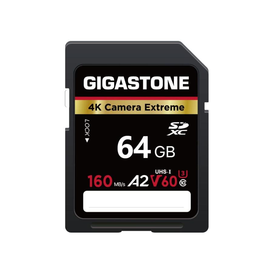 Gigastone 64GB SD Card, Camera Extreme, A2 V60 SDHC Memory Card High