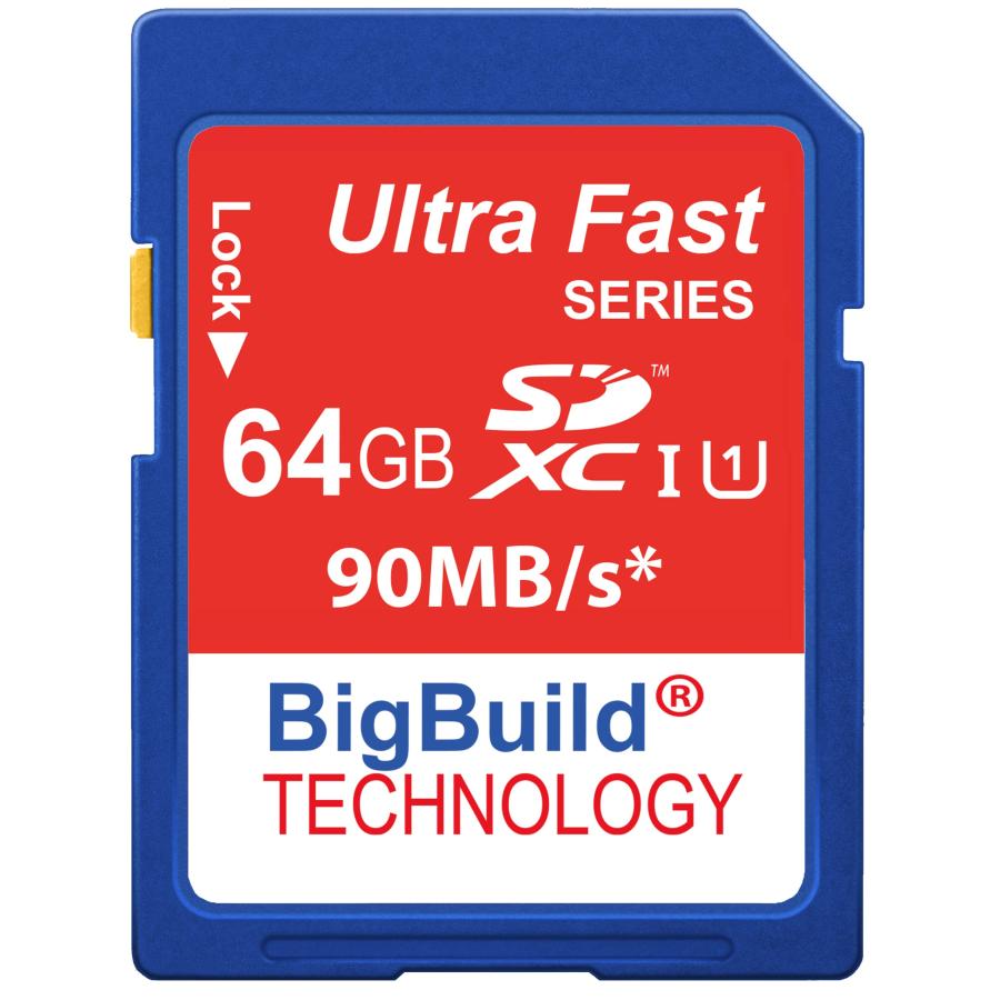 BigBuild Technology 64GB Ultra Fast SDXC 90MB/s Memory Card Compatible