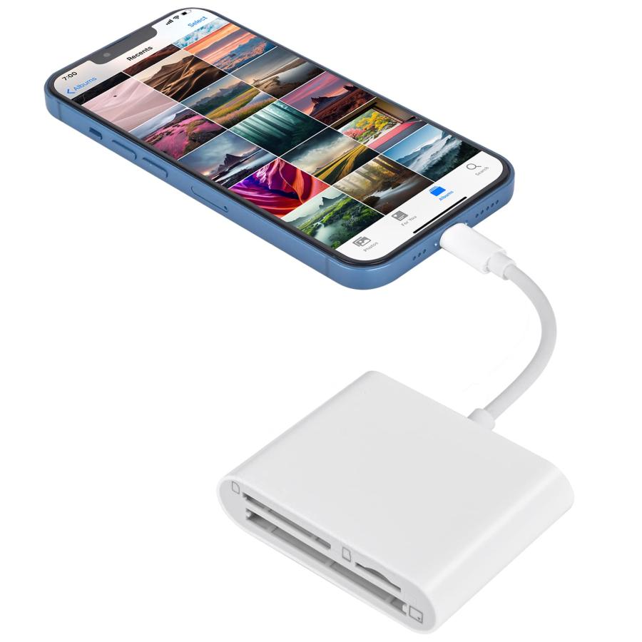 Lightning to CF SD Card Reader Adapter for iPhone/iPad, 3in1 Compact