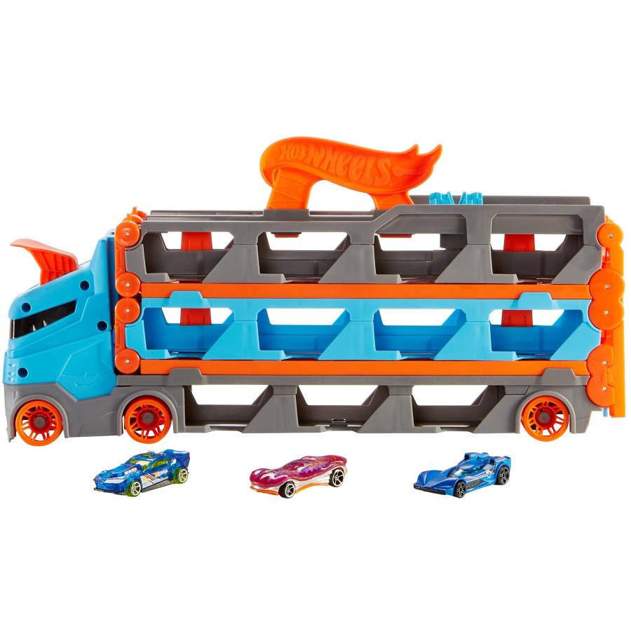 Hot Wheels Speedway Hauler Storage Carrier with 3 1:64 Scale Cars & Convertible 6-Foot Drag Race Track for Kids 4 to 8 Years... [並行輸入品] Wheels Speedway Hauler Storage Carrier with Scale Cars Convertible Foot Drag Race Track for Kids to Years スピードウェイ 車