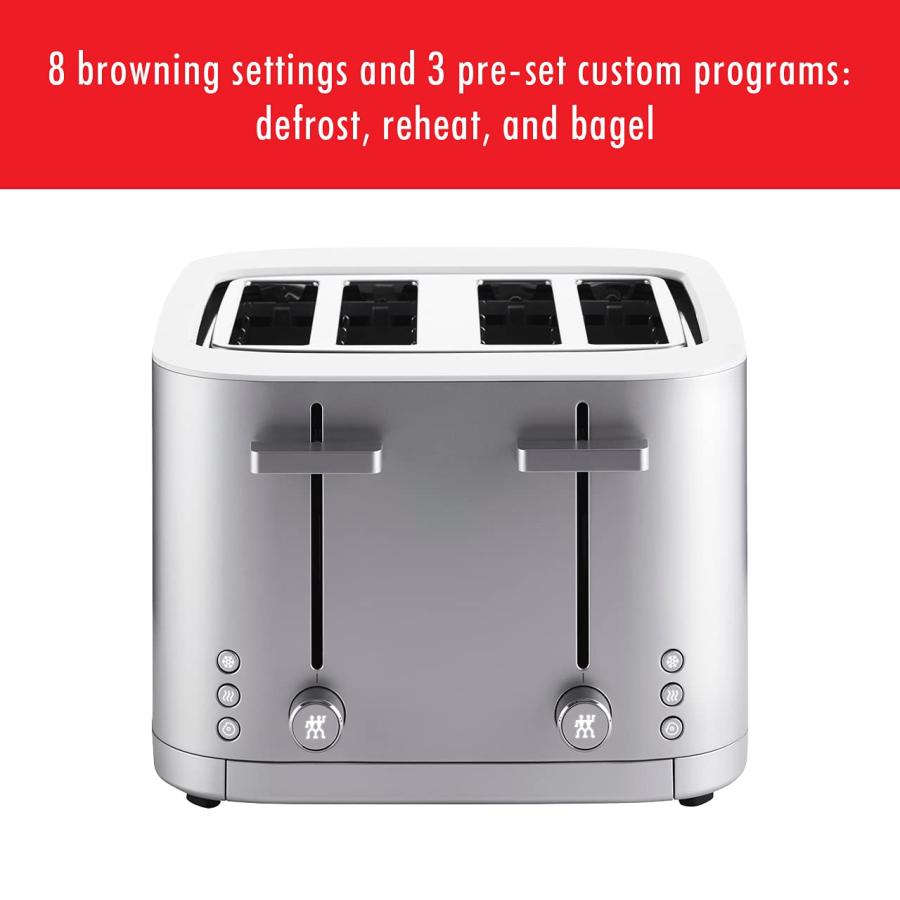 ZWILLING Enfinigy Cool Touch Toaster 4 Slice with Extra Wide 1.5" Slots