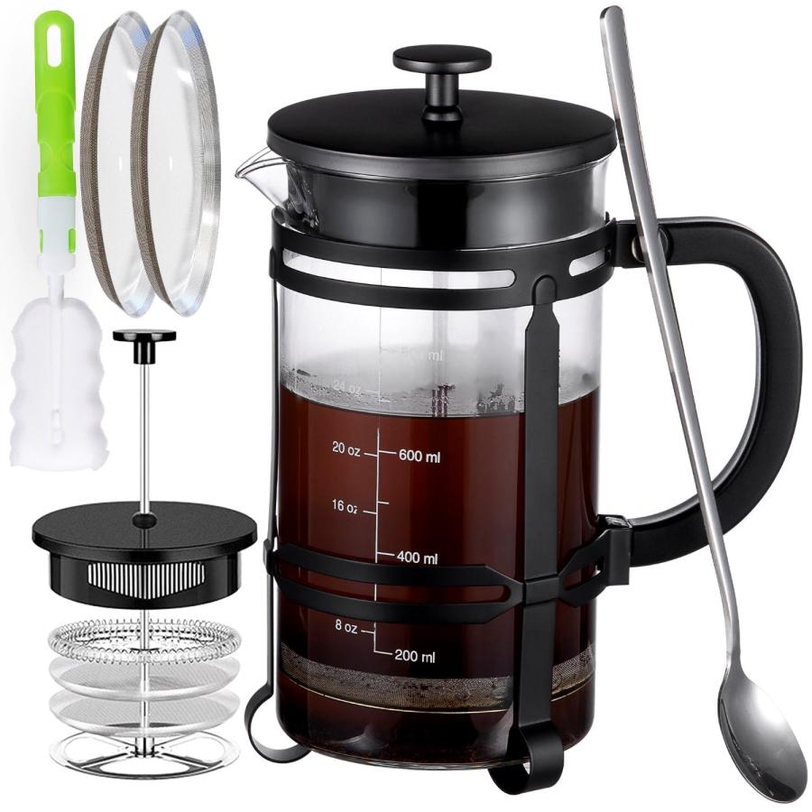 French Press コーヒー&ティーメーカー (34オンス) 304ステンレススチール コーヒープレス フィル...[並行輸入品