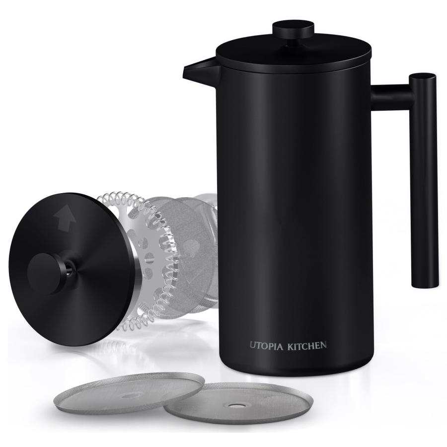 Utopia Kitchen French Press Coffee Maker 21Oz, Double Wall Insulated