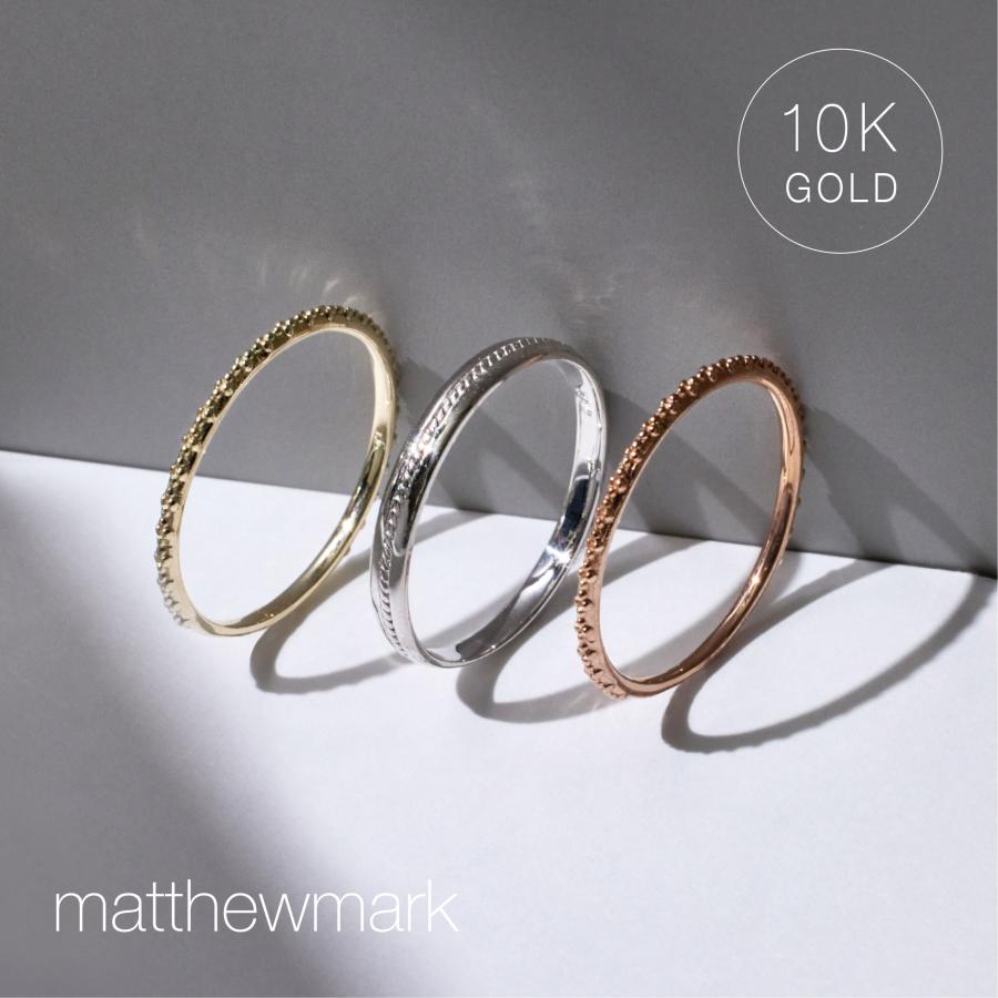 リング 指輪 レディース 10金 シンプル ゴールド K10 10K ホワイト