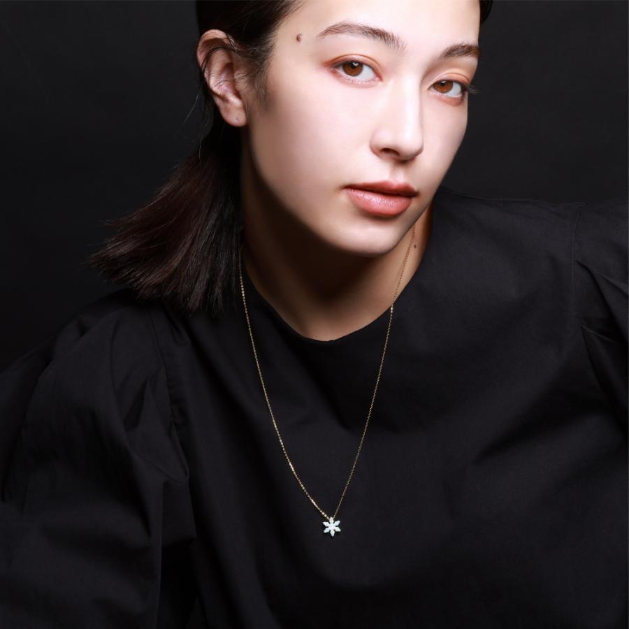 ネックレス レディース 雪の結晶 あずき オパール シェルオパール