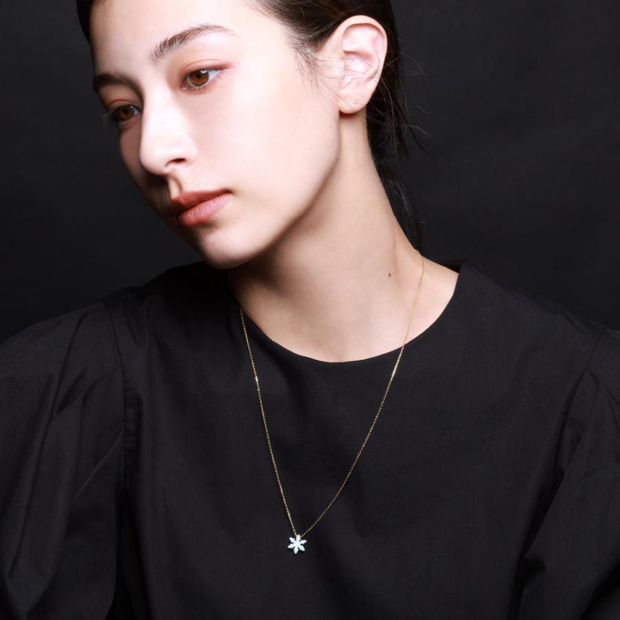 ネックレス レディース 雪の結晶 あずき オパール シェルオパール