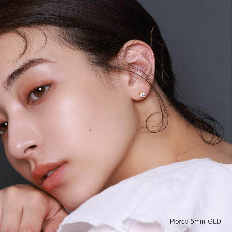 一粒ピアス　イヤリング ピアス イヤリング レディース ラウンド 一粒 ジルコニア 18金 18K K18