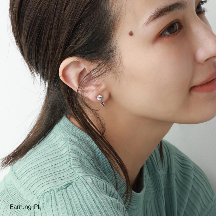 ピアス イヤリング レディース ラウンド 一粒 ジルコニア 18金 18K K18