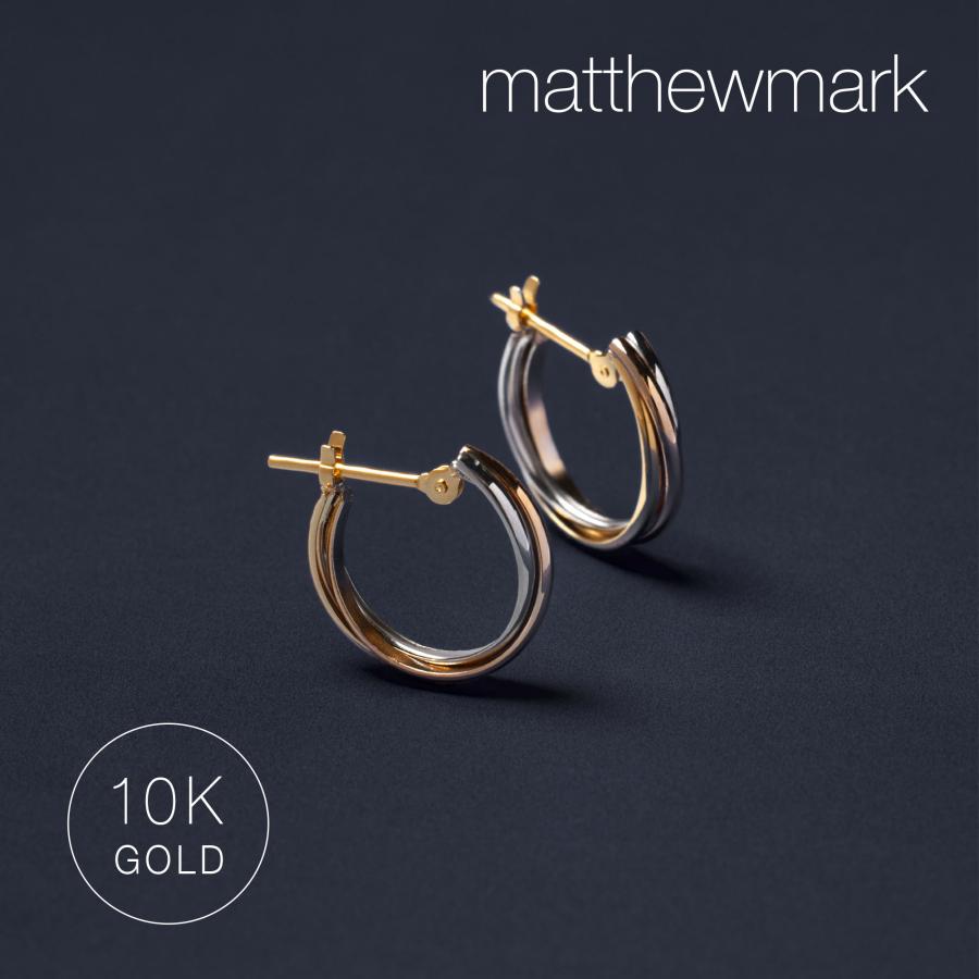 ピアス レディース 10金 トリニティ フープ フープピアス 10K K10 